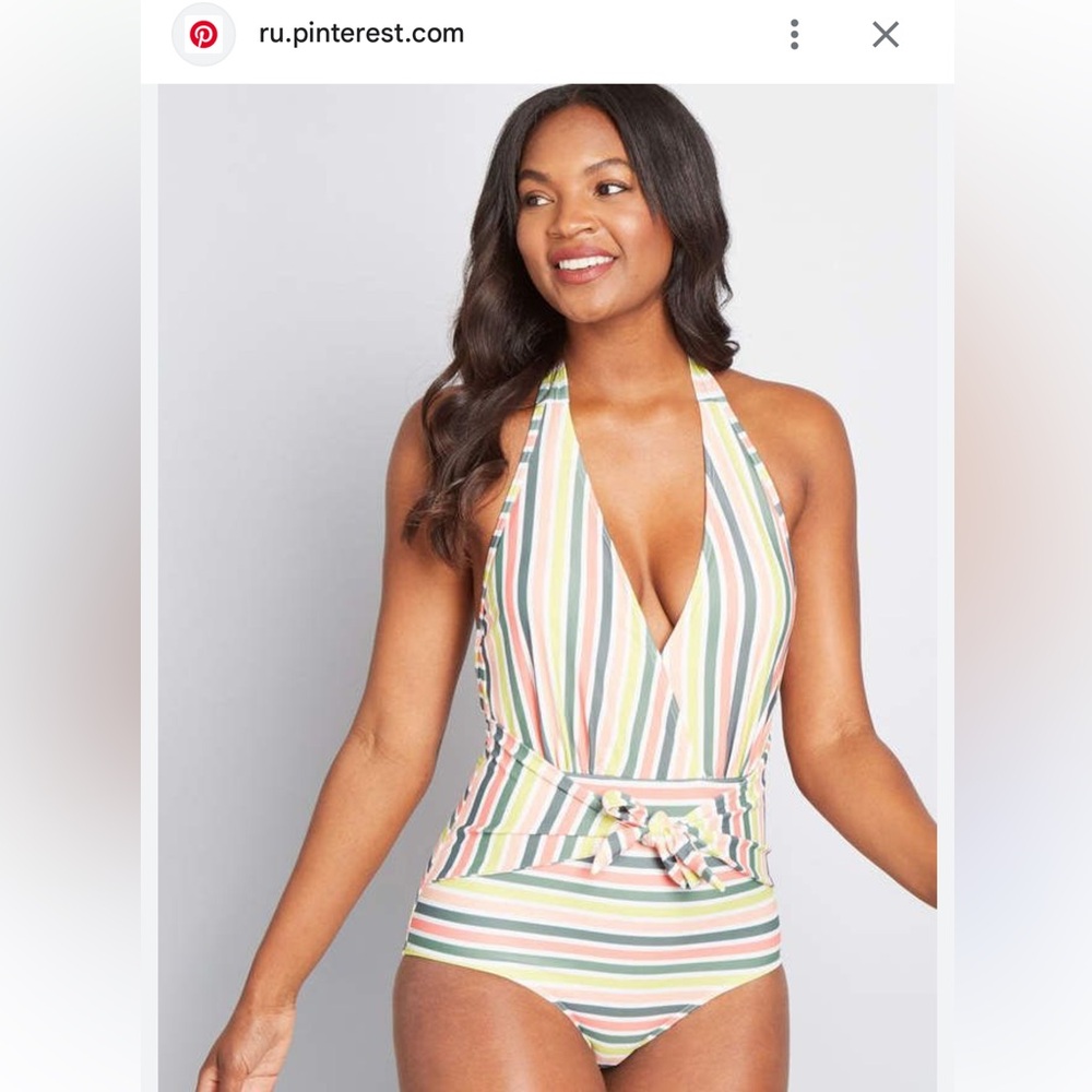ModCloth “The Brooke” Tie Front Swimsuit